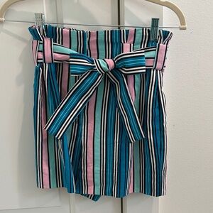 NWT Marie Oliver Multicolor Stripe Paperbag Shorts